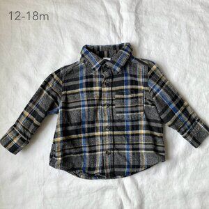 🪴5/$30 Old Navy 12-18 Months Baby Toddler Blue Flannel Shirt